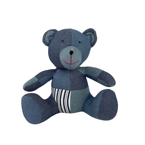Levi's x Target Limited Edition Patchwork Plush Teddy Bear Denim Blue & White - Picture 2 of 10